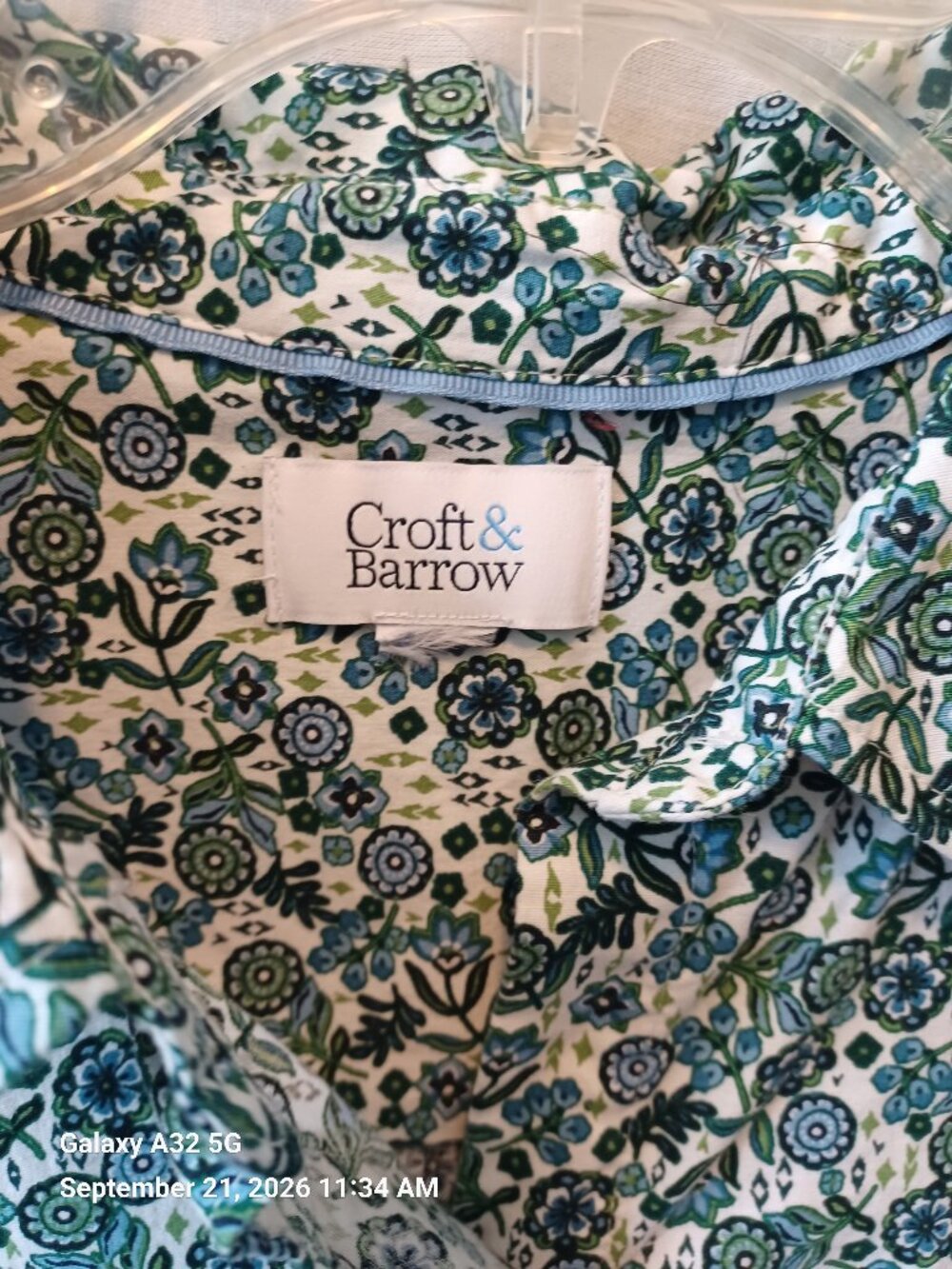 Women's Croft & Barrow Botton Down Floral Blouse size XL